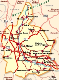 mapa do concelho de rio maior Vinhos e Enoturismo Turismo Rio Maior